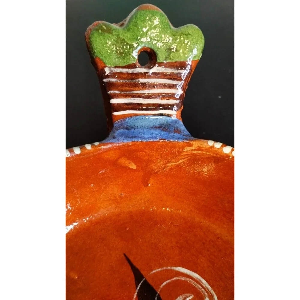 Vintage Mexican Redware Tlaquepaque Or Tonala Pottery Folk Art Bowl